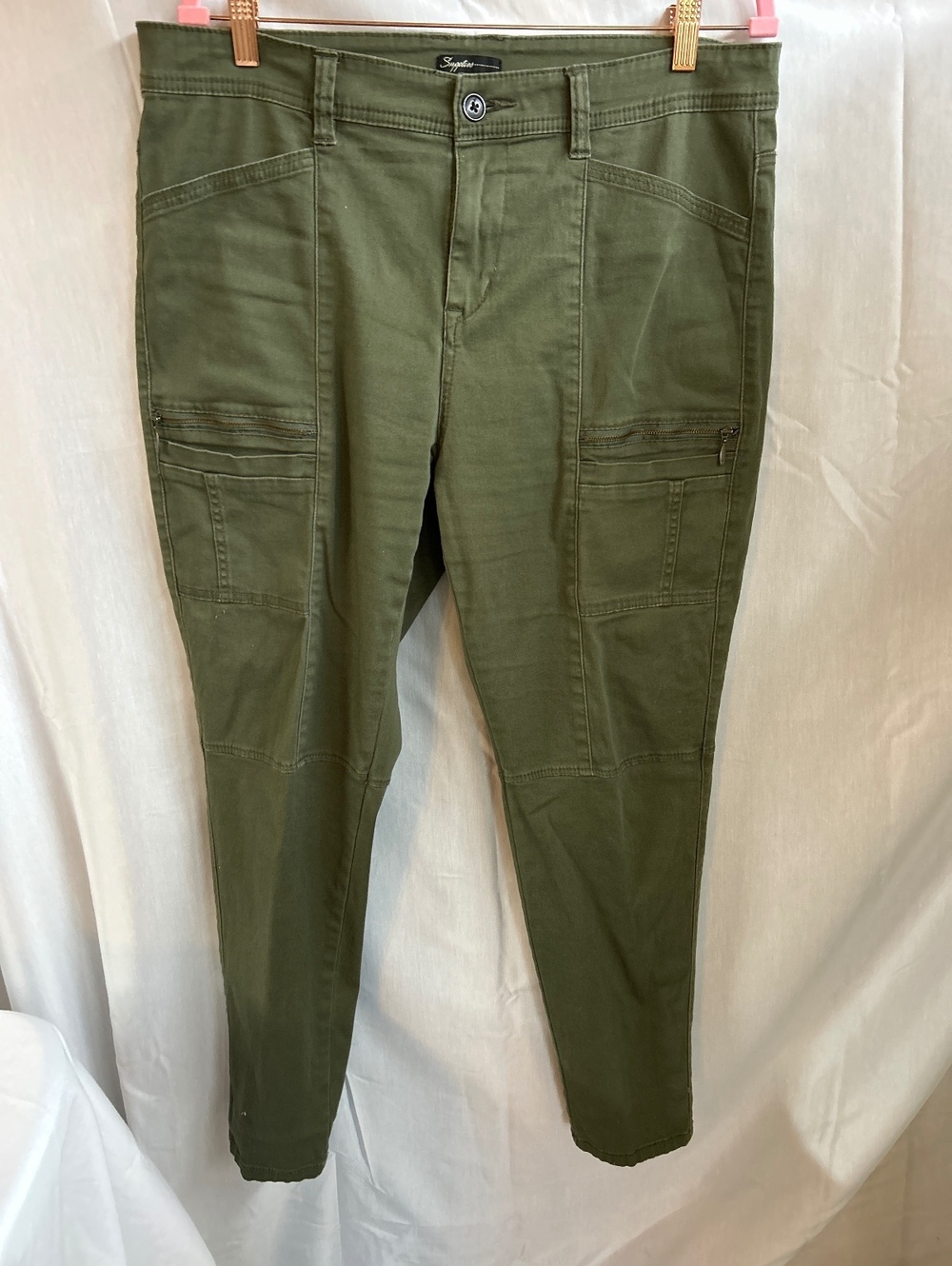 Olive Skinny Cargo Pants
